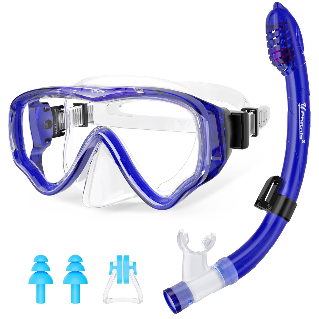 Schnorchelset Kinder - Taucherbrille Anti-Fog und Trocken Schnorchel - Anti-Leck Tauchmaske Dry Schn