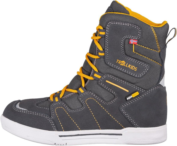 Trollkids Kinder Skanden Winter Schuh, Anthrazit Goldgelb