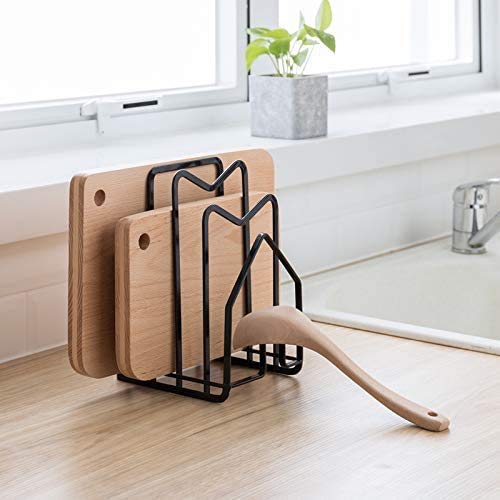 SUNIFCON Schneidebrett-Rack Schneidebrett-Organizer Ständer Halter Küche Arbeitsplatte Töpfe Pfannen