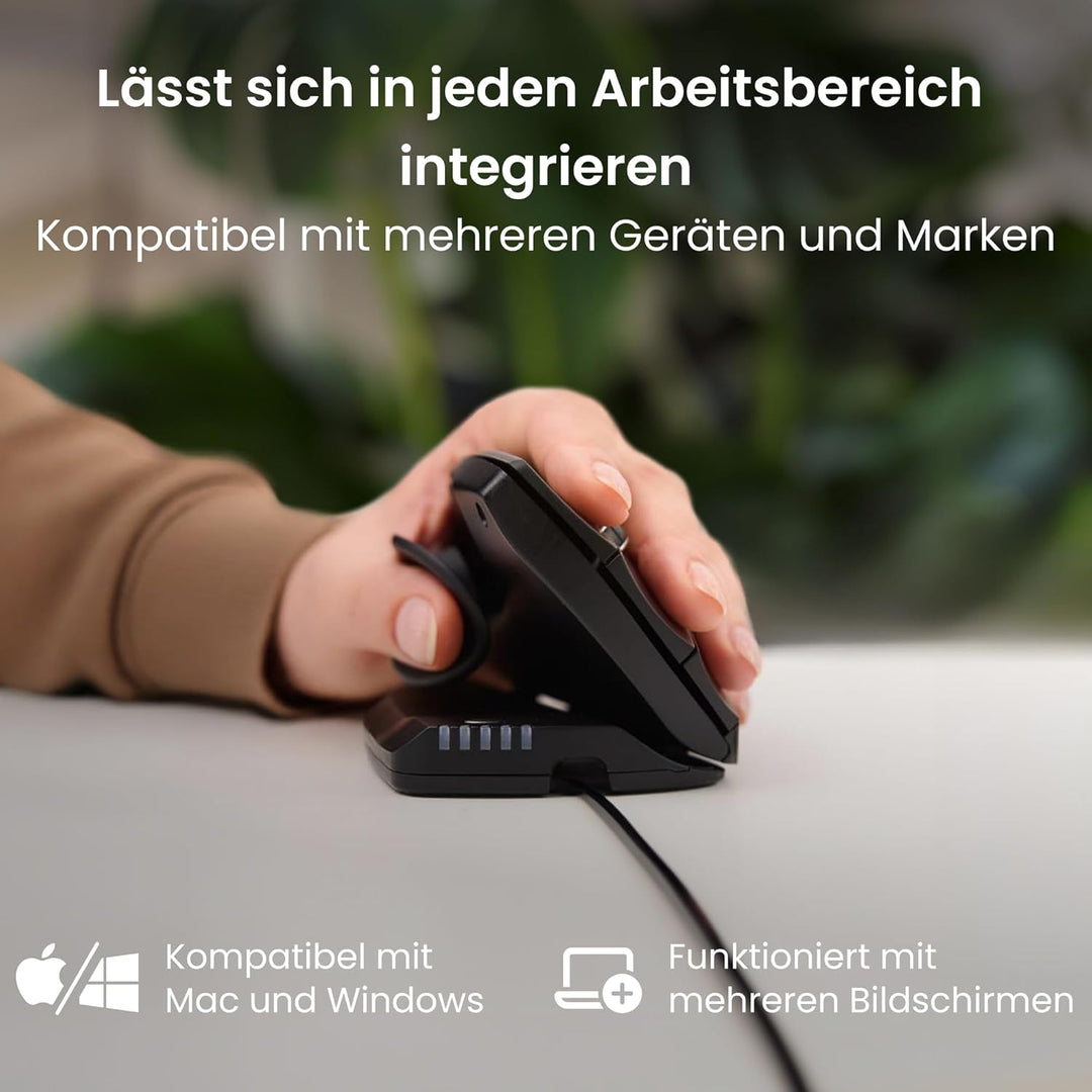 Contour Unimouse Ergonomische Maus | Einstellbare Neigung von 35°-70°, 6 programmierbare Tasten, Dau