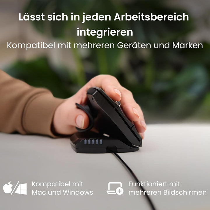 Contour Unimouse Ergonomische Maus | Einstellbare Neigung von 35°-70°, 6 programmierbare Tasten, Dau