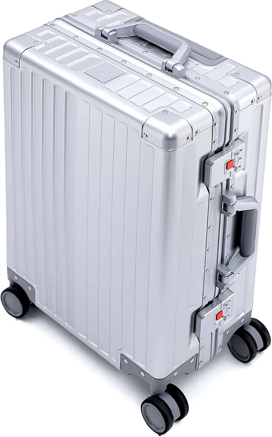 Simcat 100% Aluminium Koffer Handgepäck – Premium Hartschalenkoffer mit TSA-Schloss & 4 leise Doppel