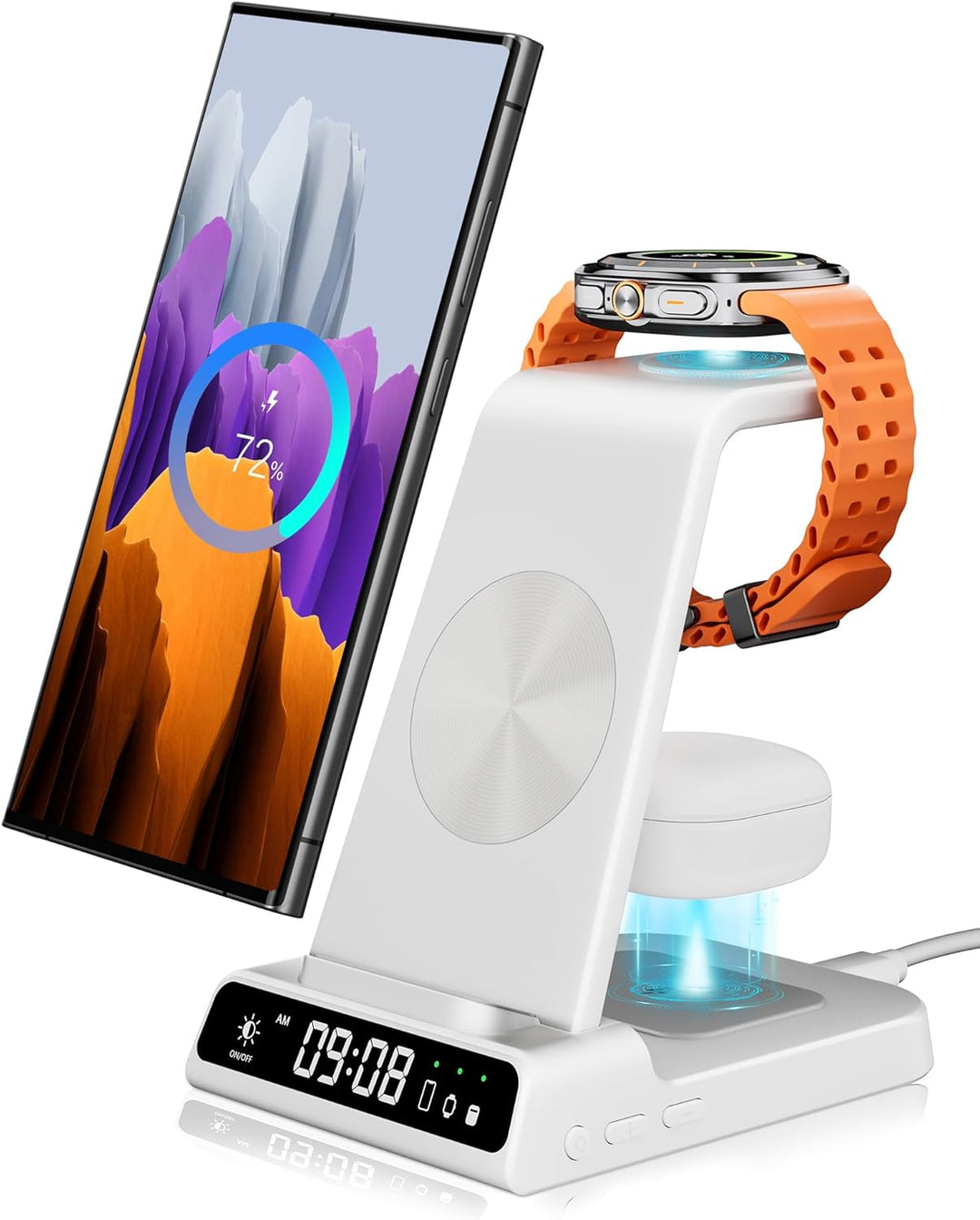 leQuiven Induktive Ladestation für Samsung, 3 in 1 Kabelloses Ladestation für Galaxy Z Fold 5/Z Flip