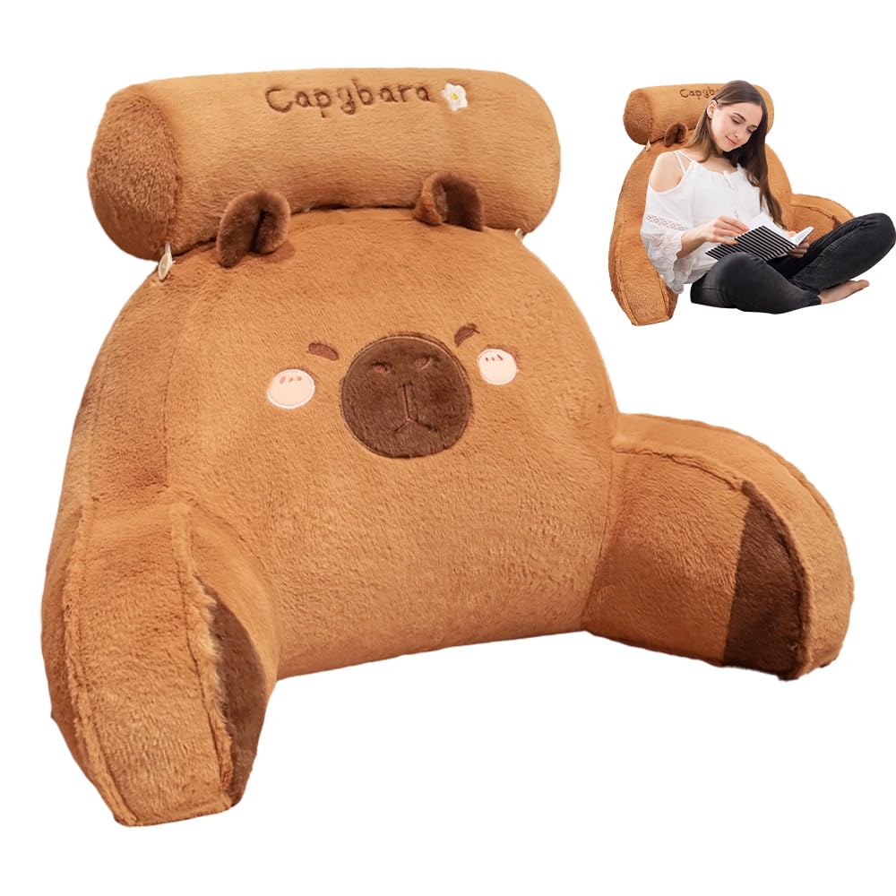 Capybara Lesekissen mit Nacken- und Armstütze, 60x40 cm Capybara Design Ergonomische Rückenstützkiss