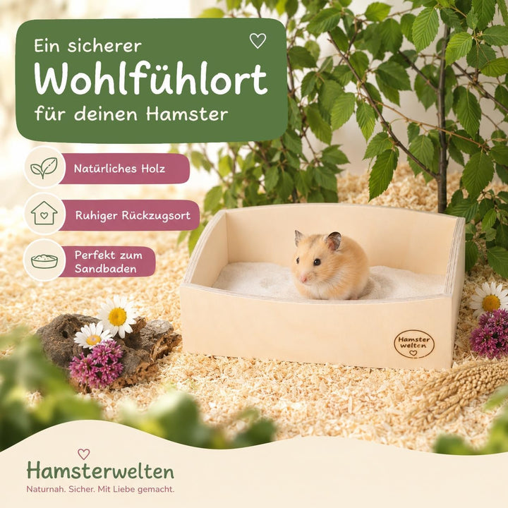 Hamster &amp; Mäuse Sandbad Modern Art mit Easy Entry - das Elegante Sandbad auch wenn Ihr Liebling älte