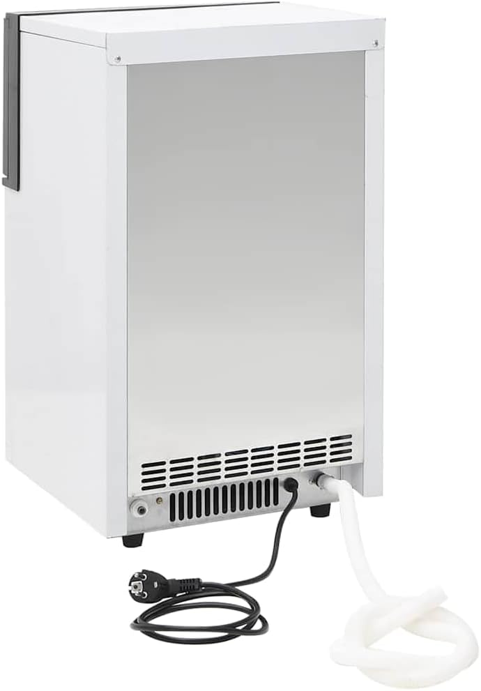Mangloder Eiswürfelmaschine Schwarz aus Edelstahl 45 kg 24 h, selbstkühlend mit Kompressor Kühlung,