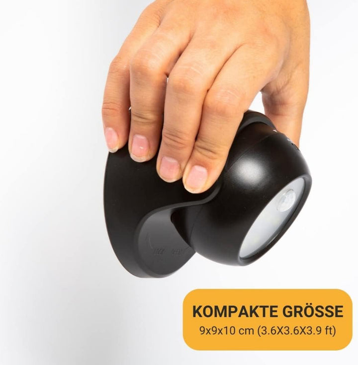 Proxinova Spot LED Strahler mit Bewegungsmelder PIR, 2 Stücke, 360° Rotation LED Strahler, Kugel Rud