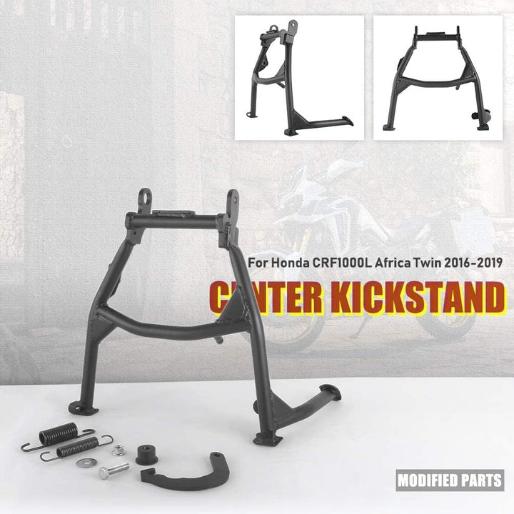 Fayedenicy Motorradzubehörteile für CRF 1000L 16-19, Schwarzer Stahl Center Central Foot Stand Mount