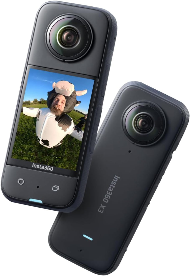 Insta360 X3 - Wasserdichte 360°-Actionkamera mit 1/2"-Sensor, 5,7K 360°, 72MP 360°-Fotos, Stabilisie