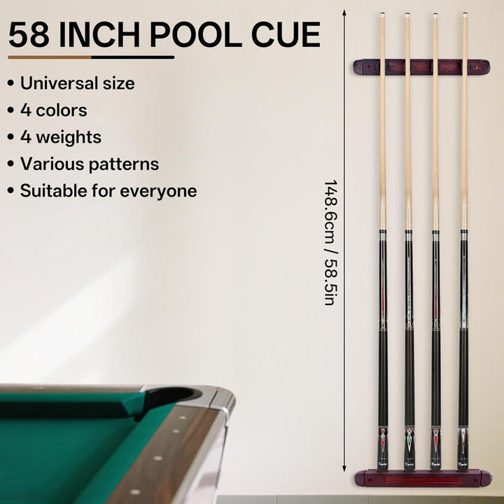 Kmise Billard Queue-Set, 147cm 18–21 oz Professionelles Billardqueue aus kanadischem Ahorn, Neuer ve