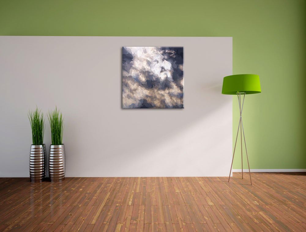 Pixxprint Das Jesusgesicht am Himmel als Leinwandbild/Grösse: 70x70 cm/Wandbild/Kunstdruck/fertig be