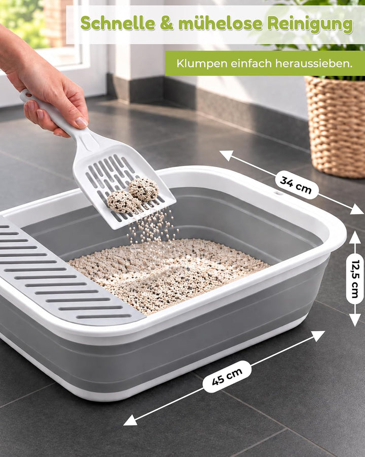 Katzentoilette, kleines kompaktes Katzenklo mit niedrigem Einstieg
