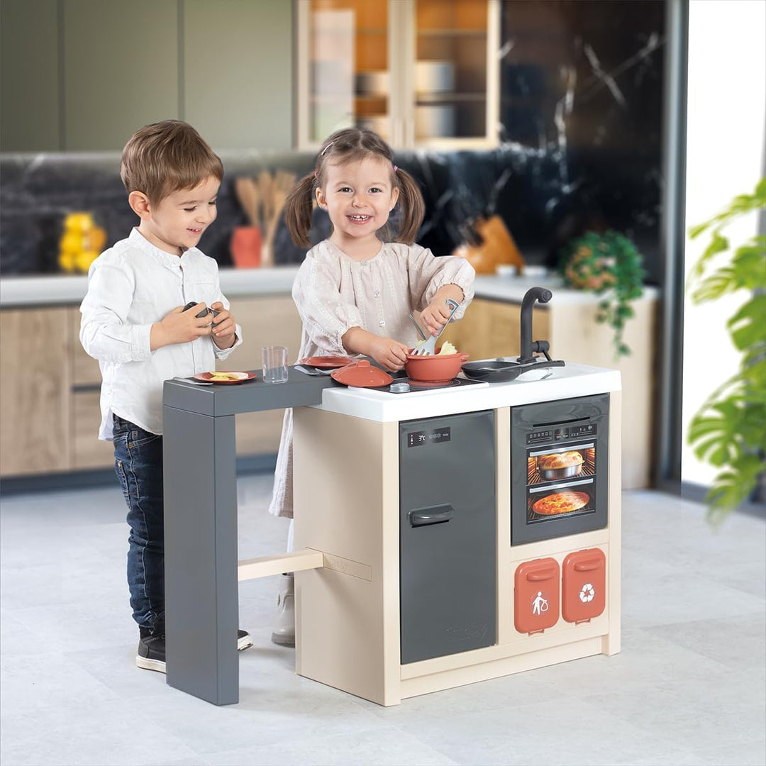 Smoby - Kücheninsel - Kinderküche - 360° Spielküche mit 23 Zubehörteilen - Moderne Spielküche mit Of