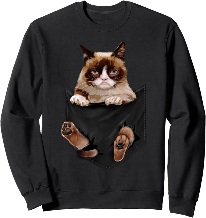 Braune Launische Katzentasche Sweatshirt