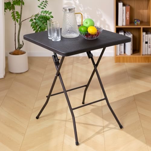 HollyHOME Klapptisch Quadratisch 2FT/60cm Campingtisch Klappbar Tisch Gartentisch Balkontisch Tragba