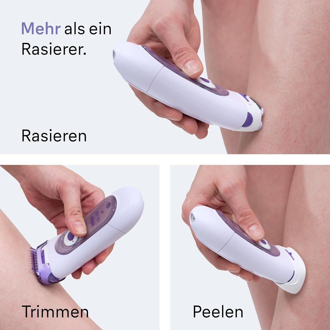 Braun Silk-epil 5-560 3-In-1 Kabelloser Elektrischer Rasierer, Trimmer- und Peeling-System, lila