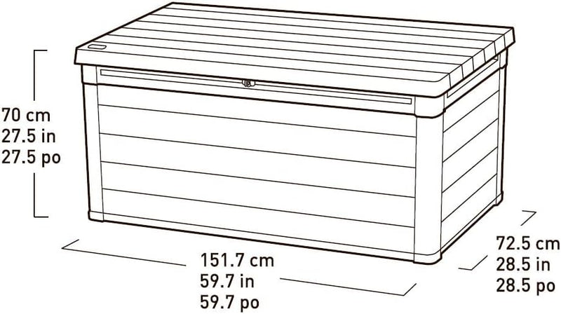 Keter Truhe Denali grau 540 l aus Kunstharz 151,7 x 72,5 x 70 cm 151.7x72.5x70