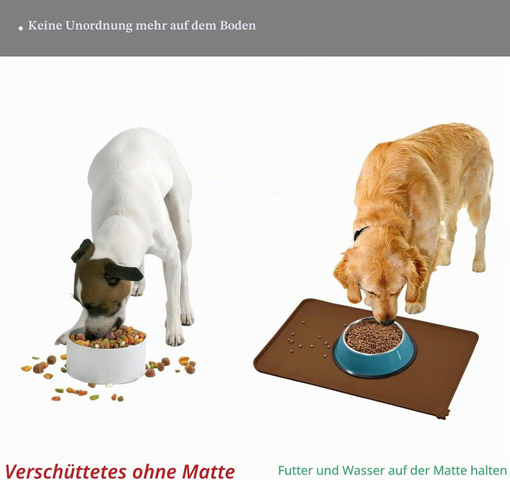 Reopet Hunde- und Katzennapfmatte, wasserdichtes, rutschfestes Silikon, Haustierfuttermatte 87 x 57