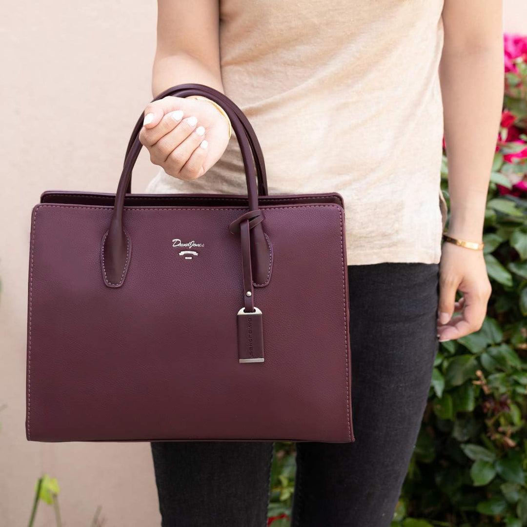 David Jones - Damen Grosse Handtasche Henkeltasche - Tote Shopper PU Leder - Schultertasche Viele Fä
