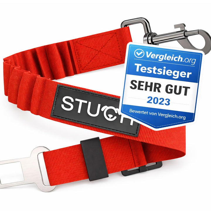 STUCH Universeller Bungee Sicherheitsgurt für Hunde & Katzen - Passend für alle Hunderassen & Autoty