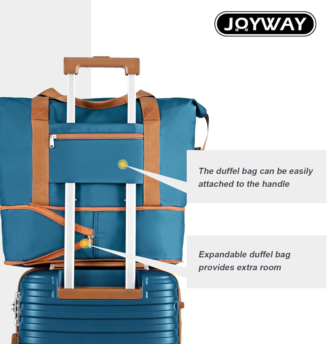 Joyway Koffer Reisekoffer von ABS Hartschalen Erweiterbar Trolley Kofferset mit TSA Schloss und 4 Ro