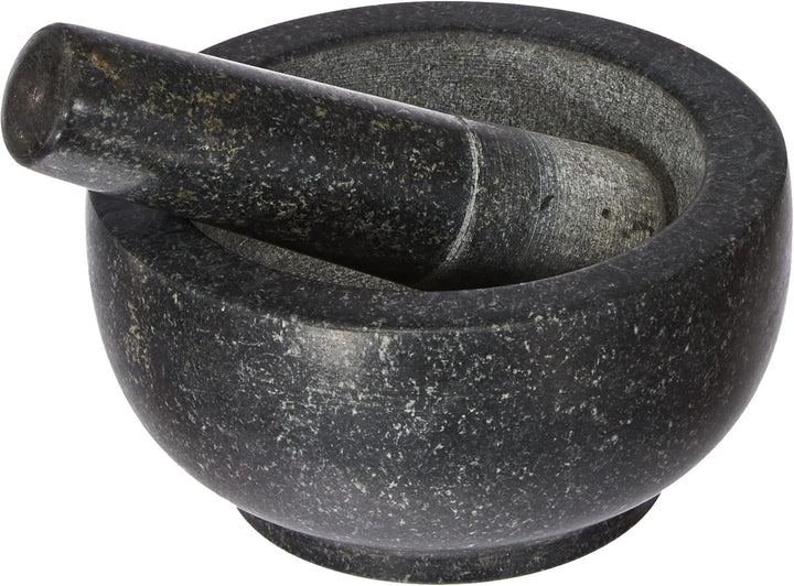 JADE TEMPLE 17036 Steinmörser mit Stössel im Set, effektives und einfaches mörsern, aus massivem Gra