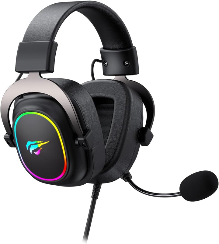 Havit H2002p RGB Gaming Headset mit Mikrofon – 50 mm Treiber – 7.1 Kopfhörer mit Kabel Surround Soun