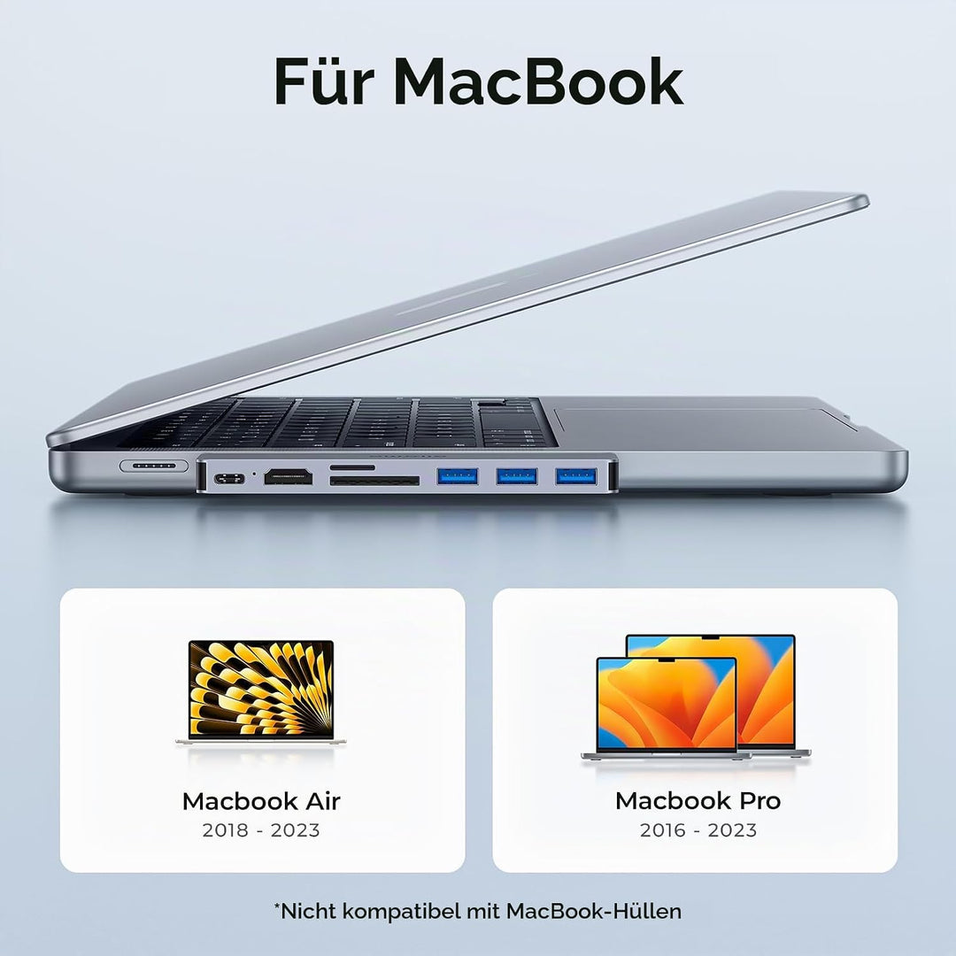 RayCue USB-C Hub HDMI für MacBook Pro/Air M1/M2 (2021-2023) – 4K HDMI Adapter, 3X USB-A 3.0, Thunder