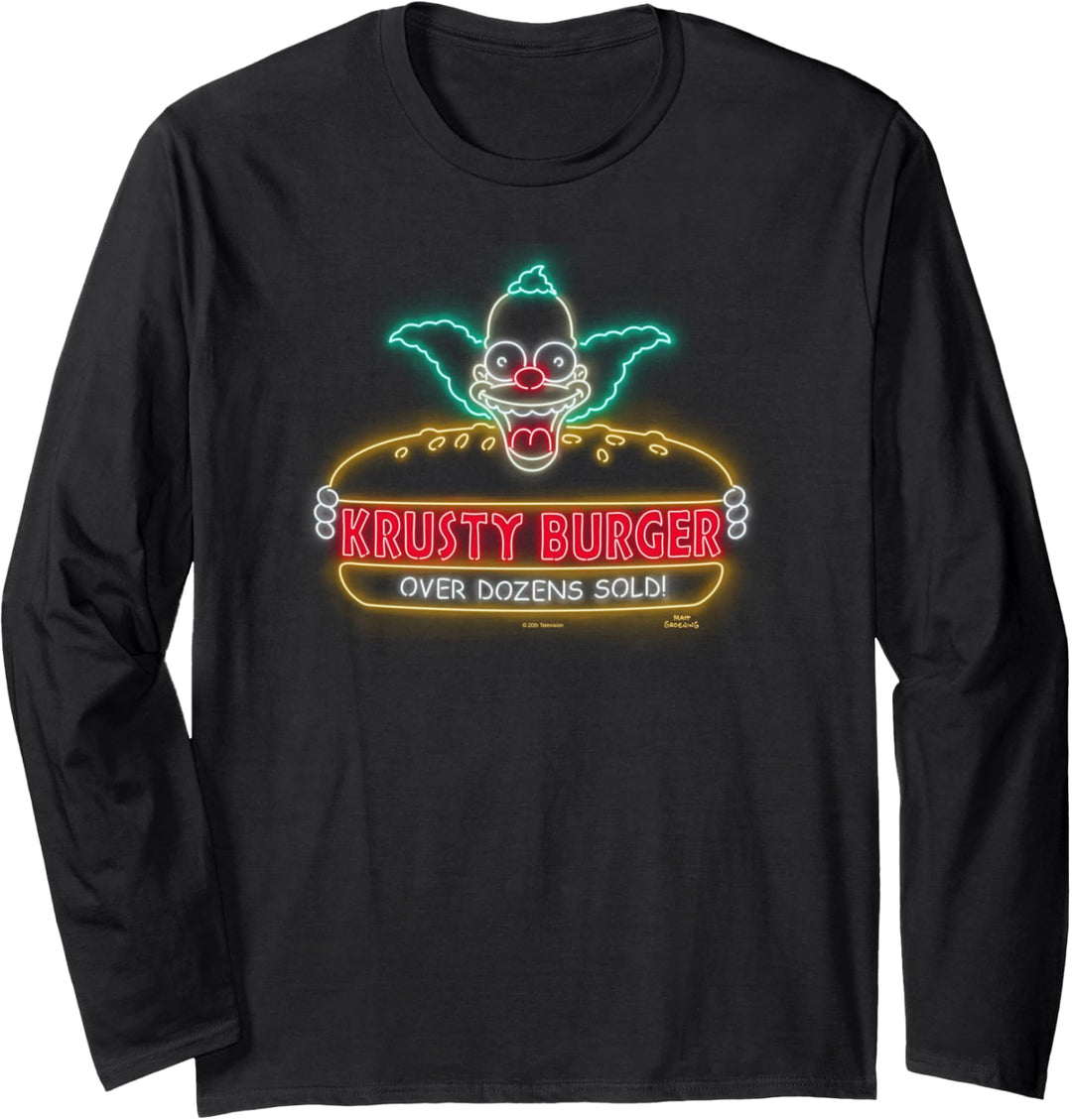 The Simpsons Krusty Burger Over Dozens Sold Neon Sign Langarmshirt