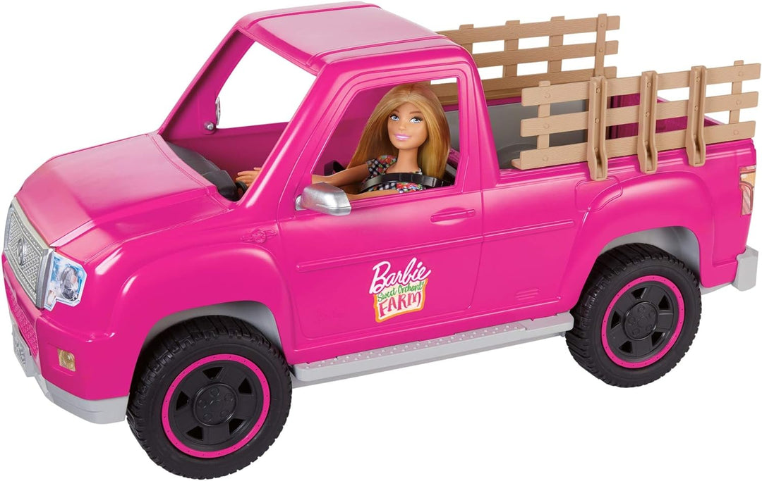 Barbie GWW29 - „Spass auf dem Bauernhof“ Fahrzeug- und Puppenset mit Zubehörteilen, ab 3 Jahren