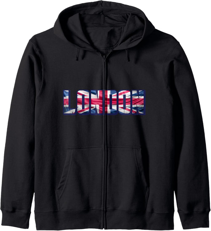I Love London Vibes T-shirt, London England Flag Souvenir Kapuzenjacke