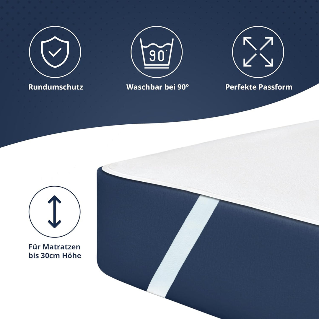JACOBSON Matratzenschoner 200 x 200 cm - 5er Set - wasserdichte Matratzenauflage - atmungsaktiver Ma