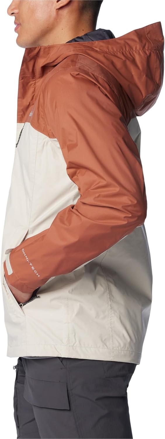 Columbia Herren Pouring Adventure Jacket Wasserdichte Regenjacke (1er Pack) L Dark Stone/Auburn, L D