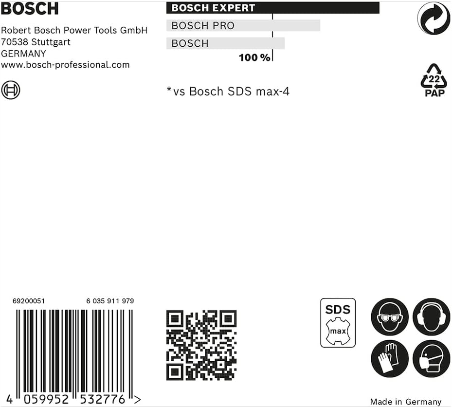 Bosch Professional 1x Expert SDS max-8X Hammerbohrer (für Stahlbeton, Ø 12,00x740 mm, Zubehör Bohrha
