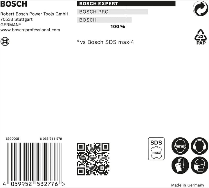Bosch Professional 1x Expert SDS max-8X Hammerbohrer (für Stahlbeton, Ø 12,00x740 mm, Zubehör Bohrha