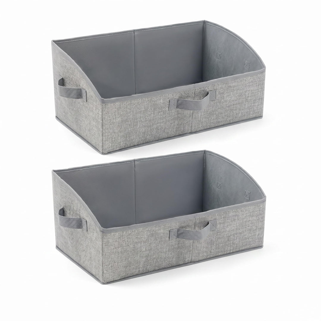 URMONA Aufbewahrungsbox 2 Stück mit Griffen, 28L Faltbare Aufbewahrungskörbe aus Stoff, 50 × 28,5 ×