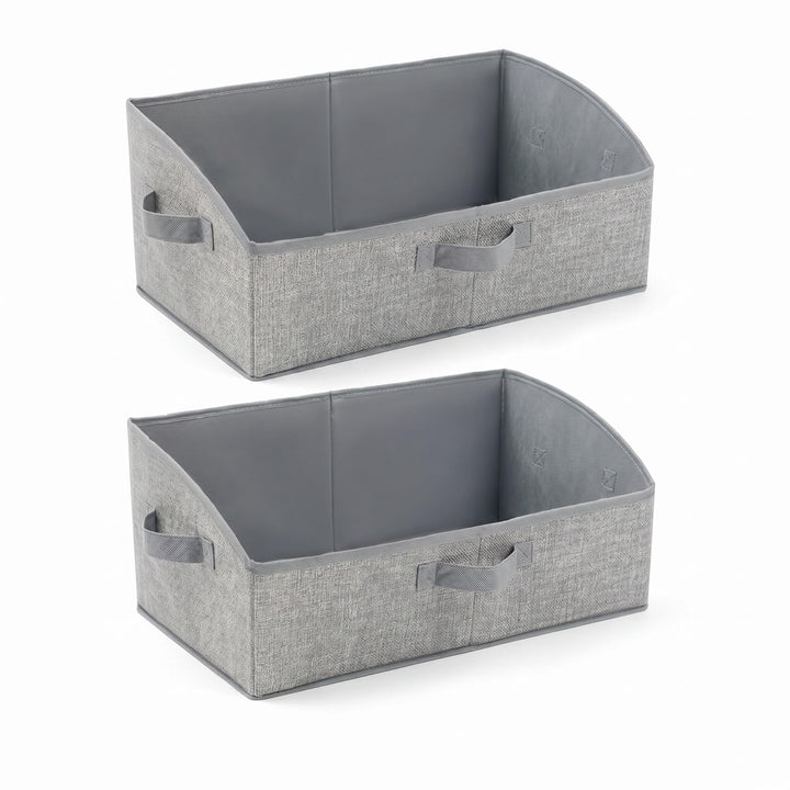 URMONA Aufbewahrungsbox 2 Stück mit Griffen, 28L Faltbare Aufbewahrungskörbe aus Stoff, 50 × 28,5 ×