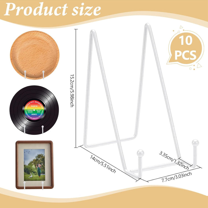 10 Stück 15.2cm Weisser Dekorativer Tellerständer Eisentellerhalter Zur Präsentation Staffelei Präse