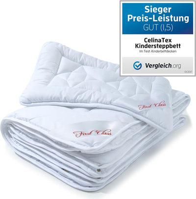 CelinaTex First Class Kinder Bettdecke 100 x 135 cm 4 Jahreszeiten Decke Set mit Kopfkissen 40 x 60