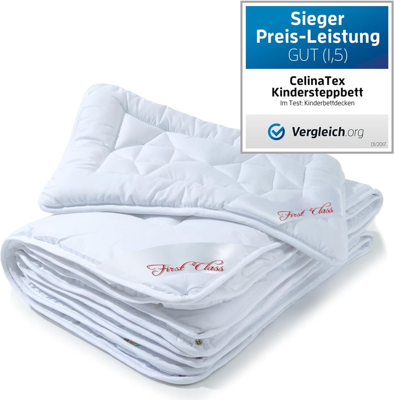 CelinaTex First Class Kinder Bettdecke 100 x 135 cm 4 Jahreszeiten Decke Set mit Kopfkissen 40 x 60