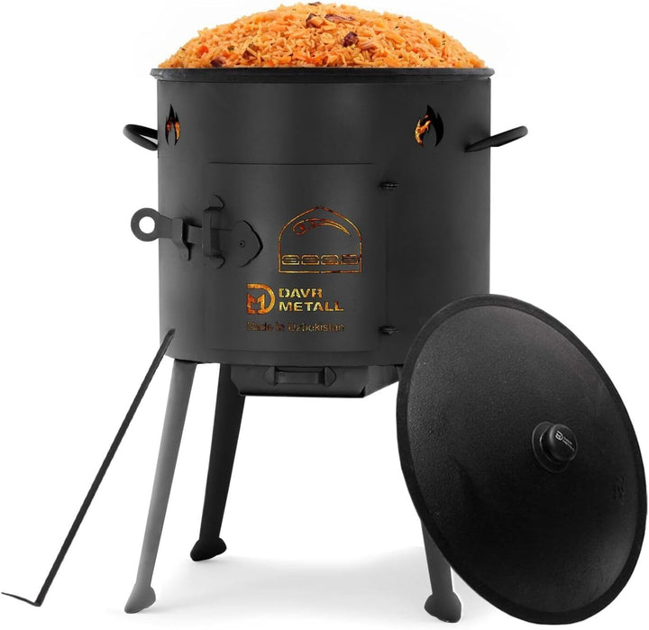 Ø36cm Uchag 2mm stahl Utschak Utschag Feldküche 8L Kazan WOK Kasan (Runder boden) Feuerstelle Campin
