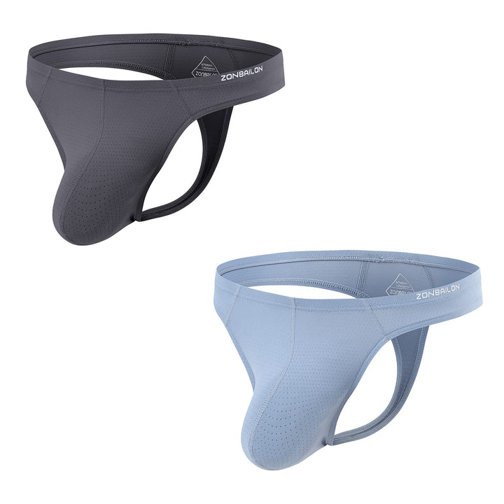 BIATWOWR Herren String Tanga with Beutel Sexy Unterwäsche für Mann Thong Herren-Strings L Dunkelgrau