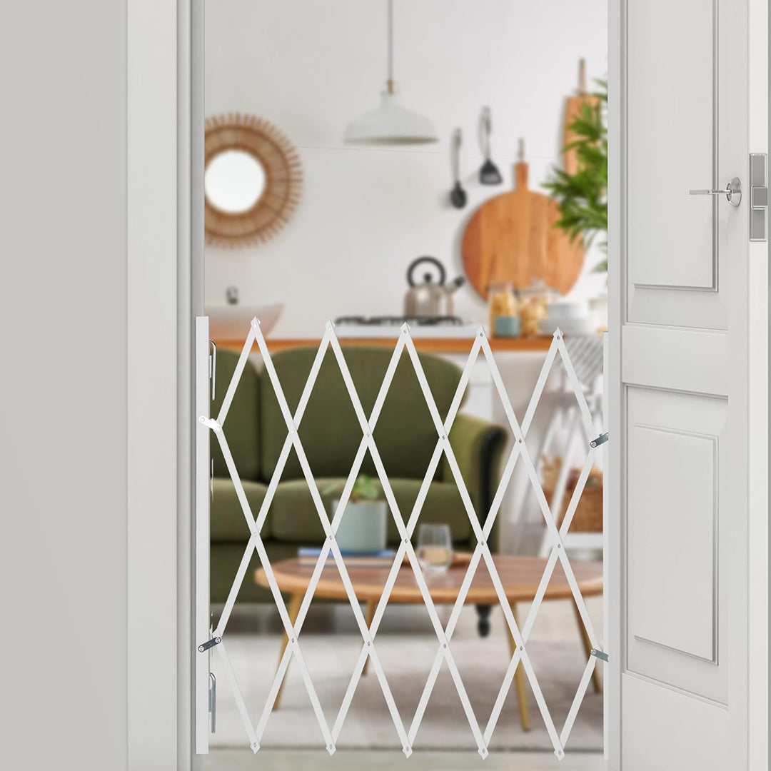 Relaxdays Hundeabsperrgitter, ausziehbar bis 118 cm, 69-82,5 cm hoch, Bambus, Hunde Schutzgitter für