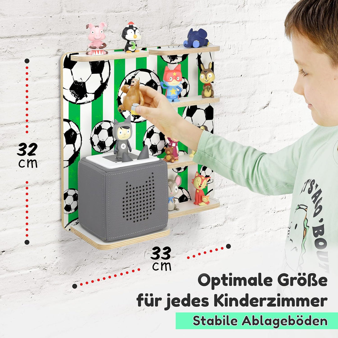 stadtecken Holzregal für Musikbox – Passend für Toniebox & ca. 40 Tonies | Perfekte Aufbewahrung für