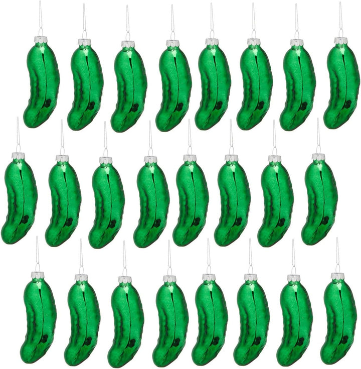 24 Stück Weihnachtsgurke Glas Gurke 11cm Baumschmuck Christmas Pickle Weihnachten