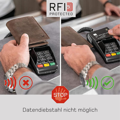 DONBOLSO Geldbörse Wien I Grosses Portemonnaie aus Leder für Herren I Geldbeutel und RFID Schutz Vin