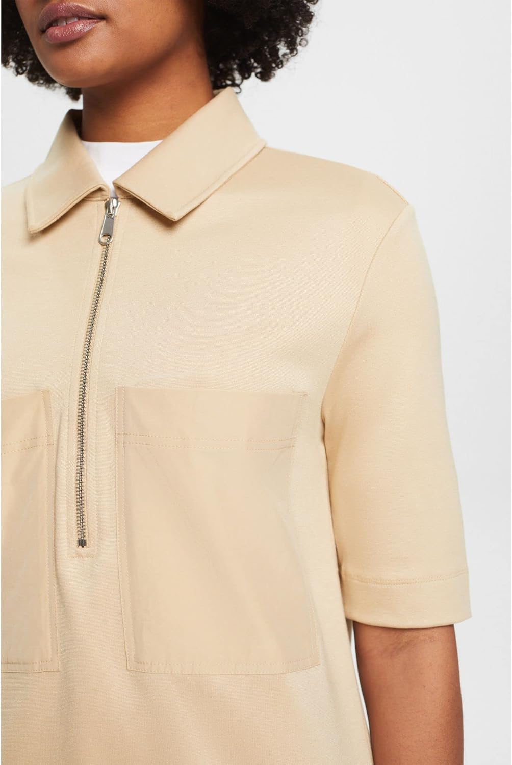 ESPRIT Damen 033ee1e316 Kleid L 285/Sand, L 285/Sand