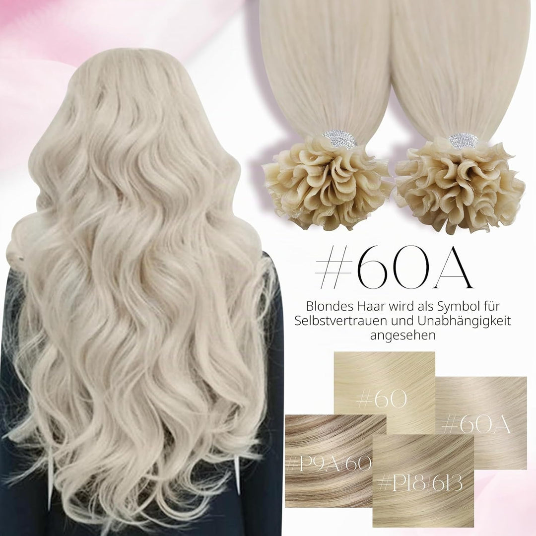 Moresoo Bonding Extensions Echthaar Blond Remy Keratin U Tip Extensions Echthaar 1g Hot Fusion Haarv