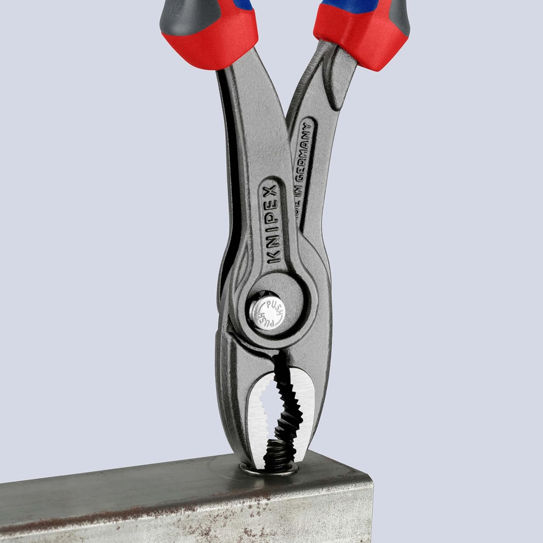 KNIPEX TwinGrip, Frontgreifzange mit 2K-Griffen, atramentiert, 200 mm (SB-Karte/Blister), 82 02 200