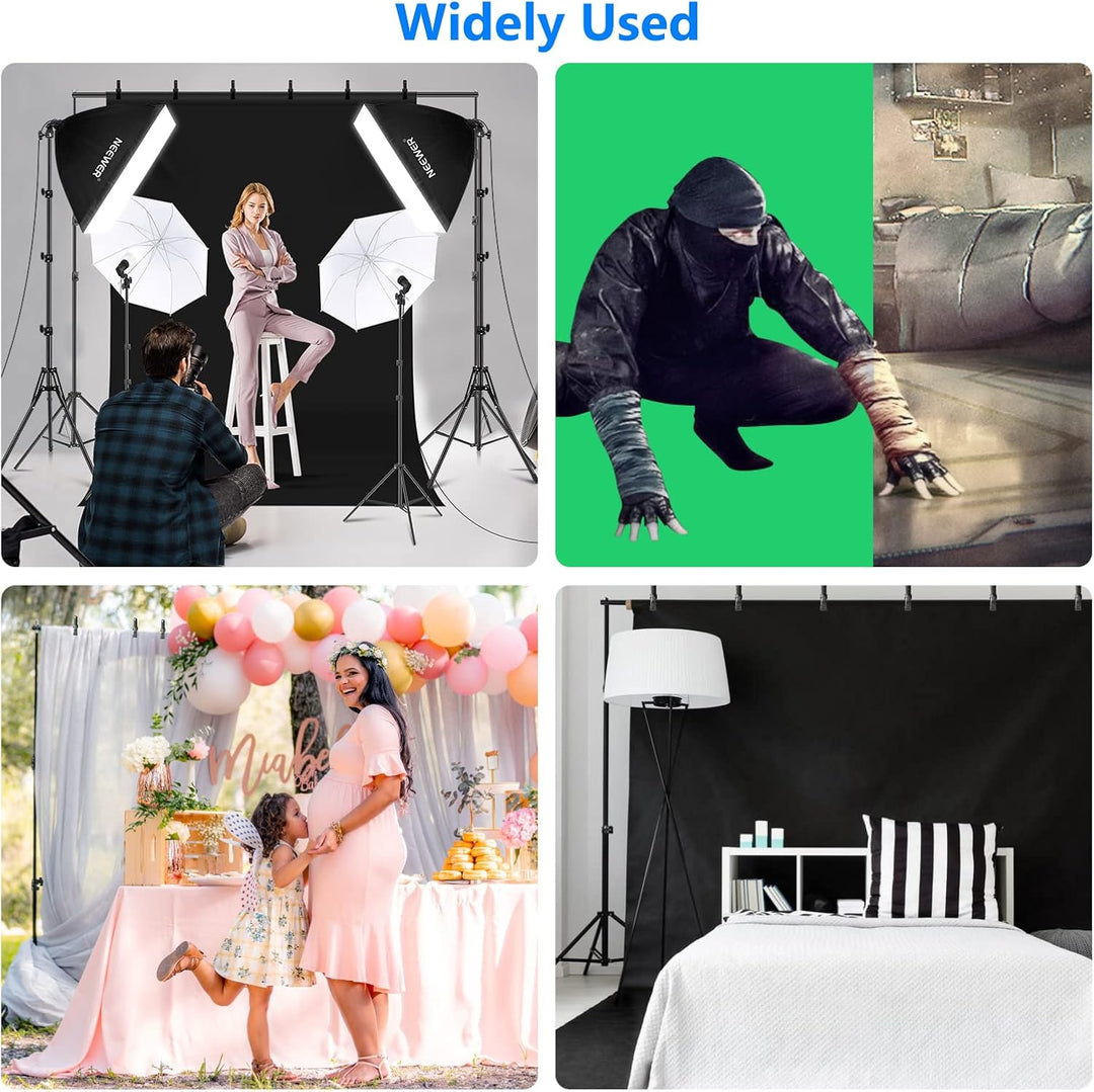 NEEWER Fotostudio Set mit Hintergrund Fotografie & Ringlicht mit Stativ Set: 18 Zoll/45cm Aussen 55W